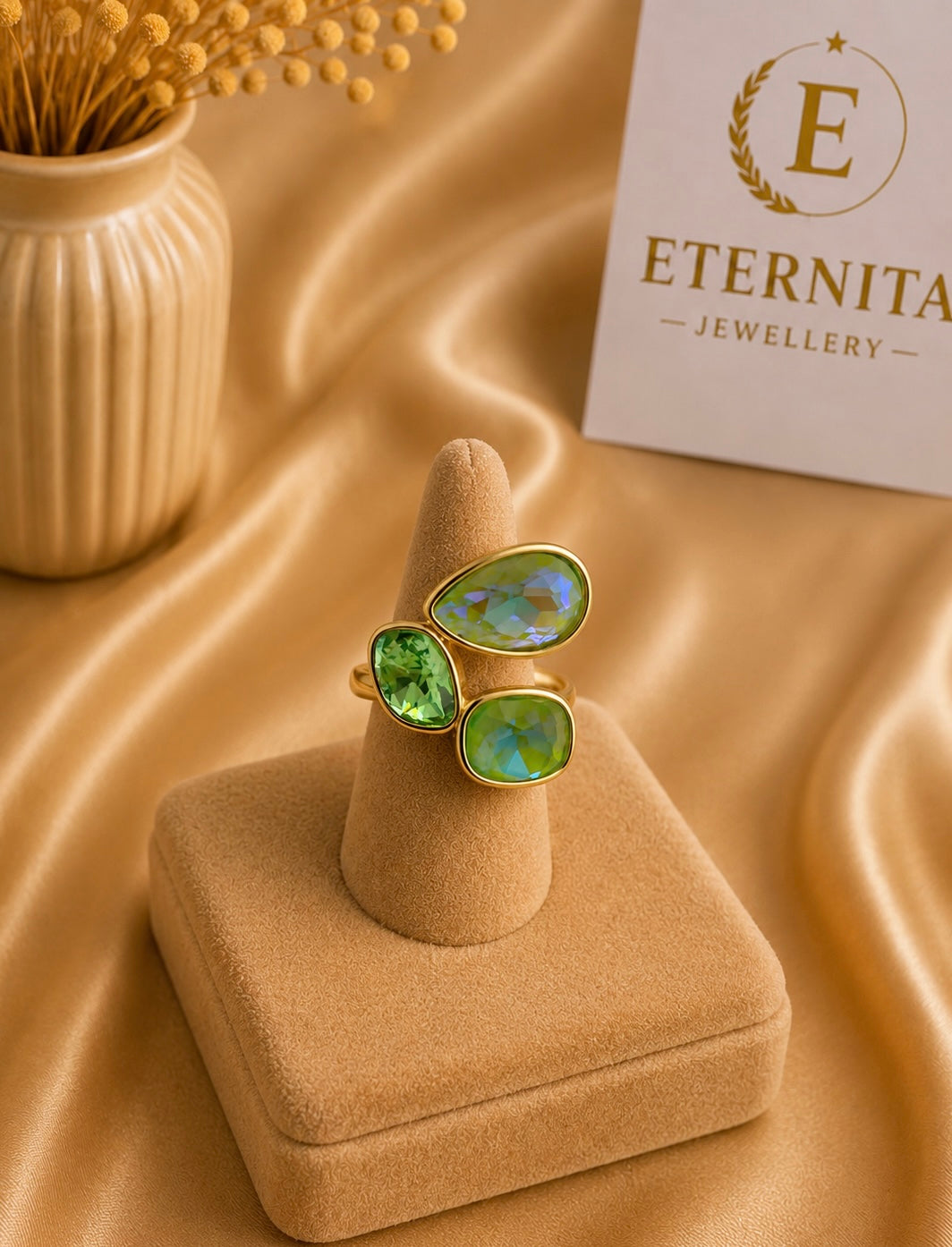 Bague Réglable Éclat Vert