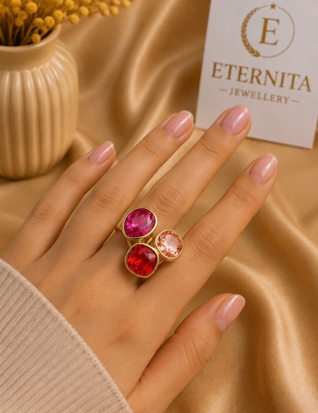 Bague Réglable Éclat Rubis