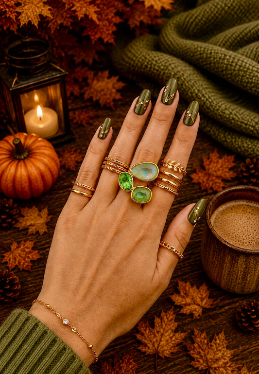 Bague Réglable Éclat Vert