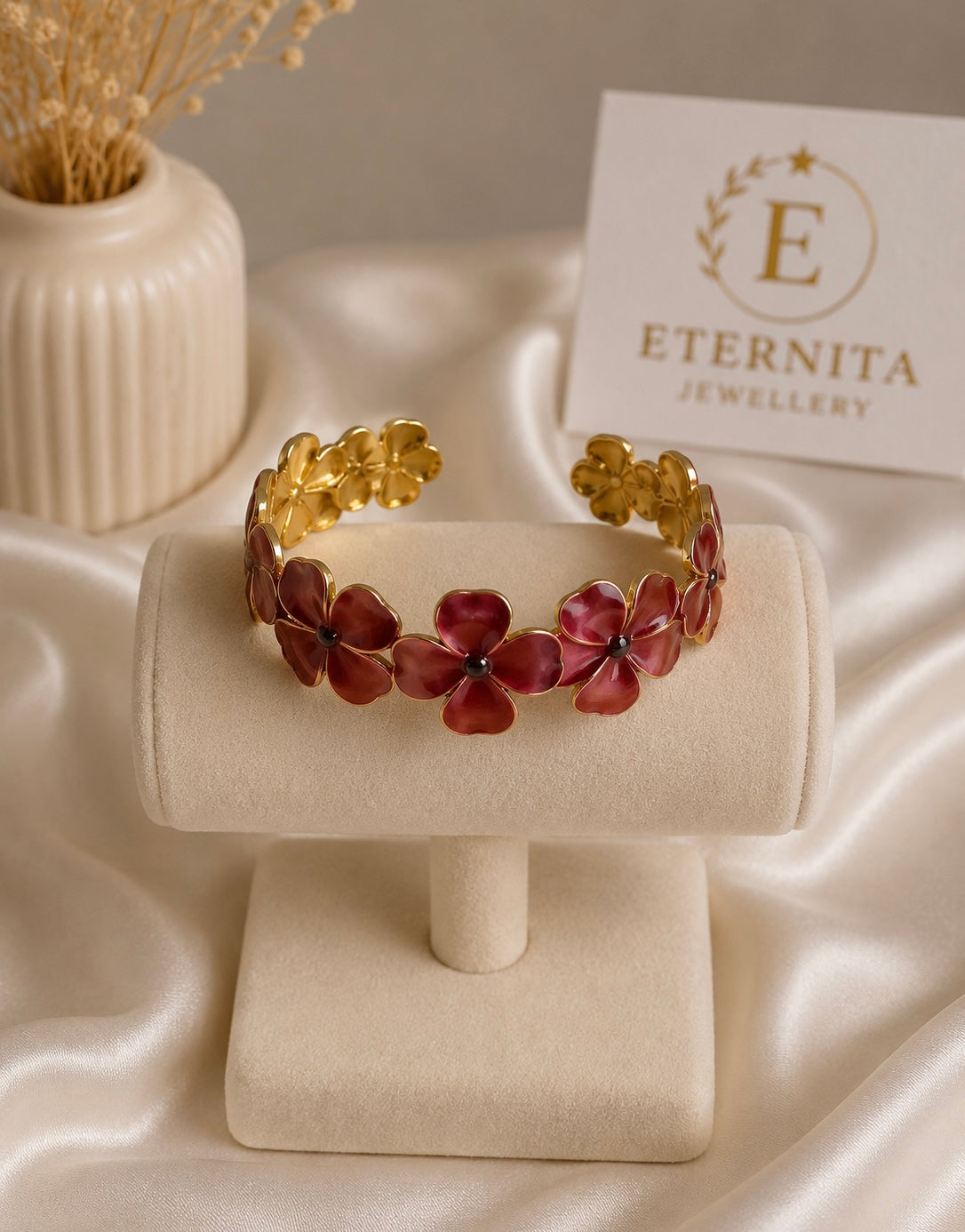 Bracelet Fleurs Bordeaux