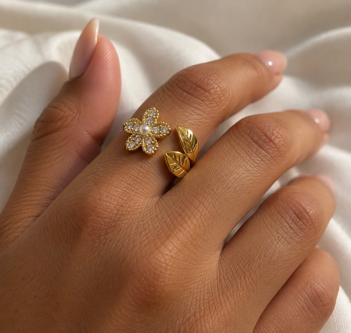 💍 Bague Fleur & Feuillage