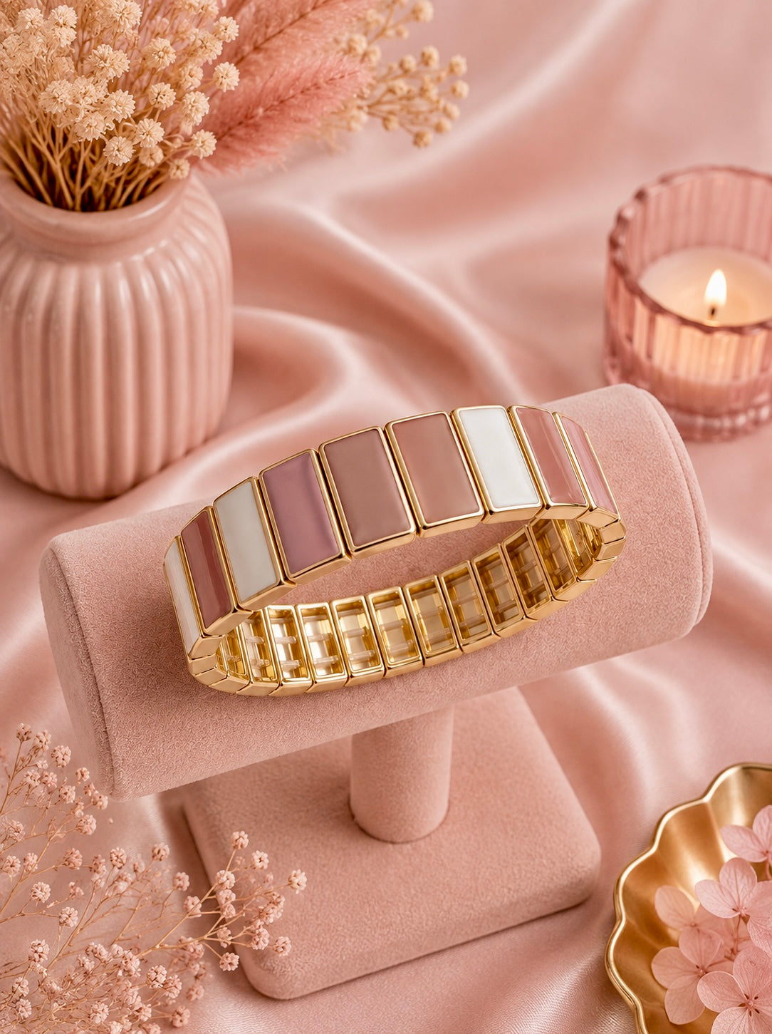 Bracelet Élégance Rose Poudré