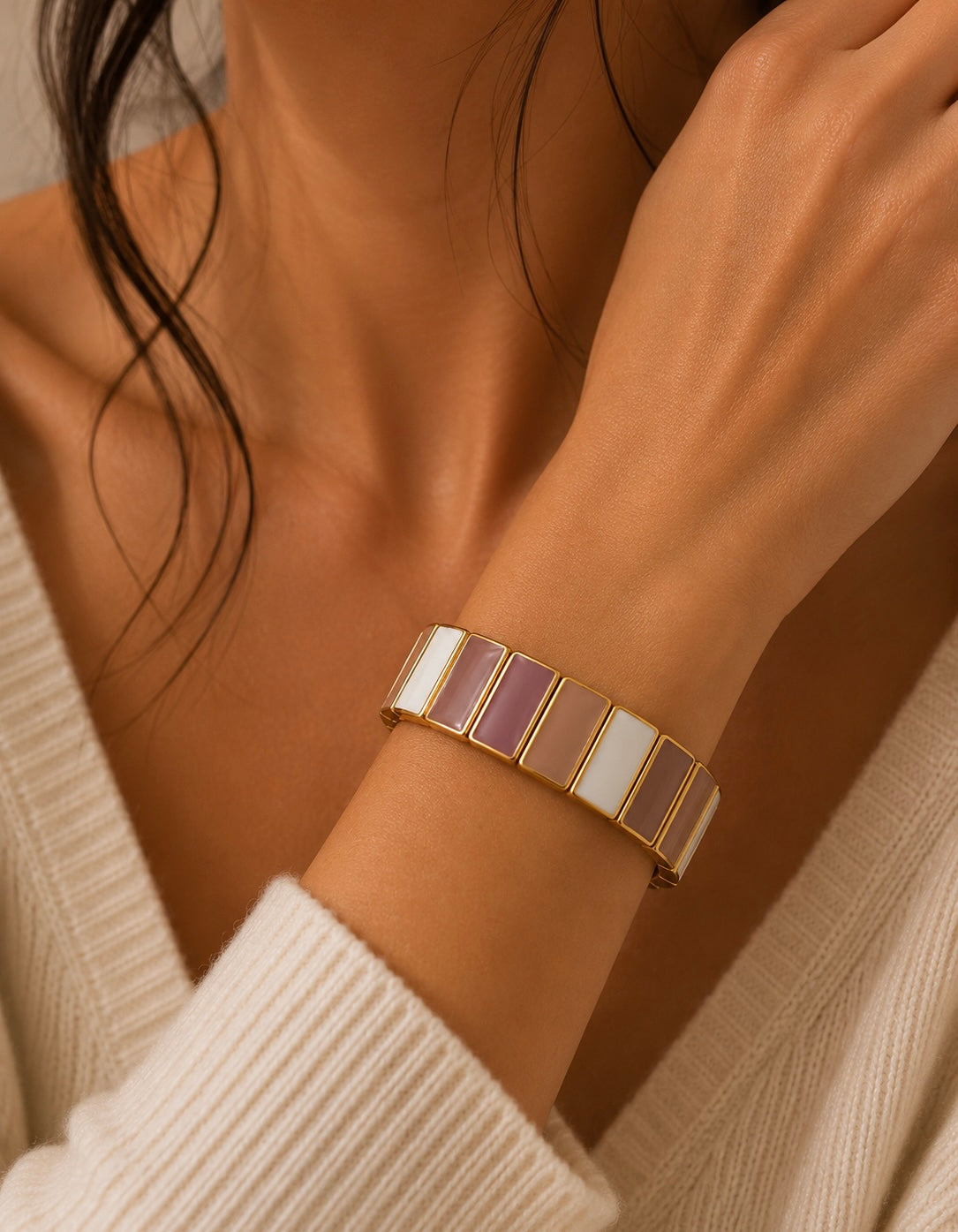 Bracelet Élégance Rose Poudré