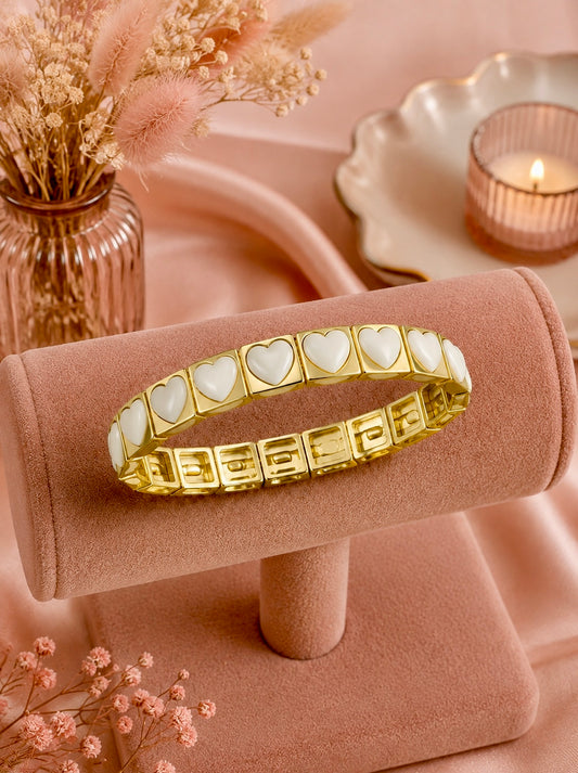 Bracelet Cœurs Ivoire