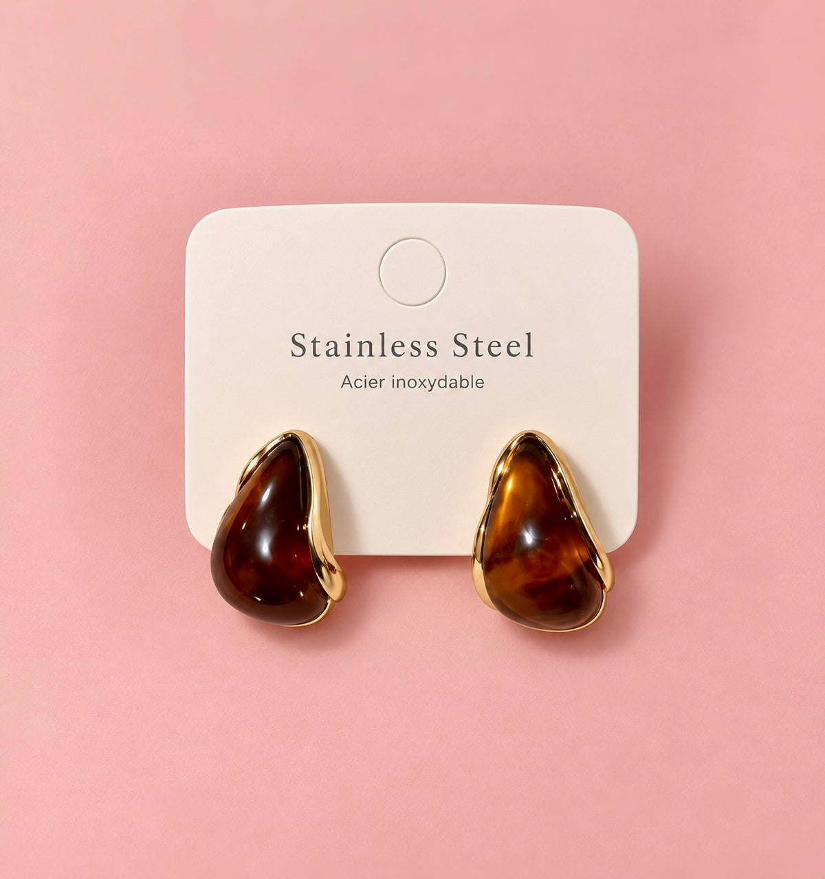 🤎 Boucles d’oreilles Goutte Ambrée