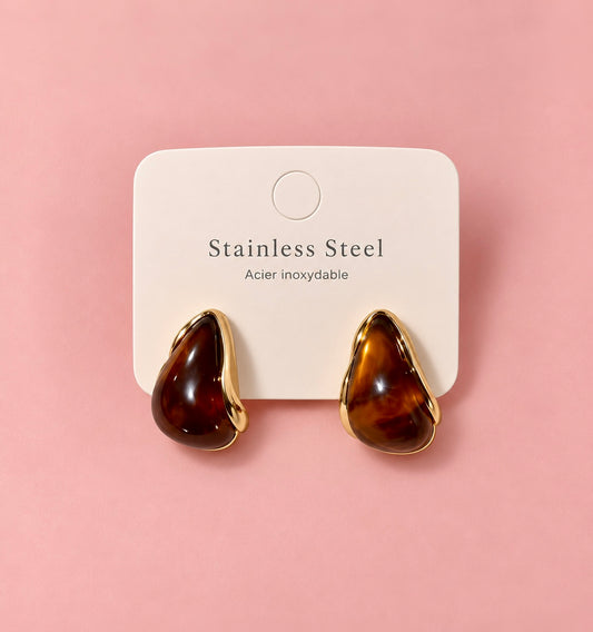 🤎 Boucles d’oreilles Goutte Ambrée