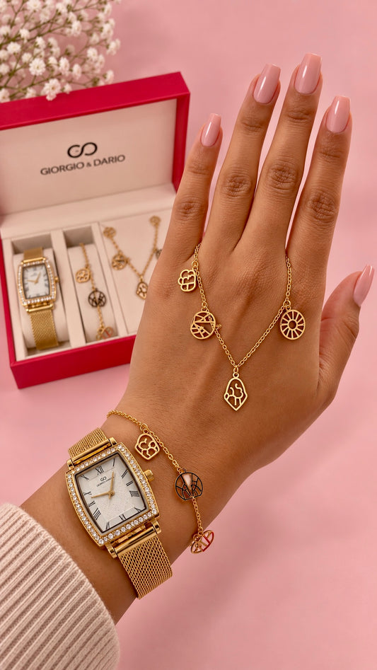 ✨ Coffret Montre Femme – réglable – Giorgio & Dario ⌚