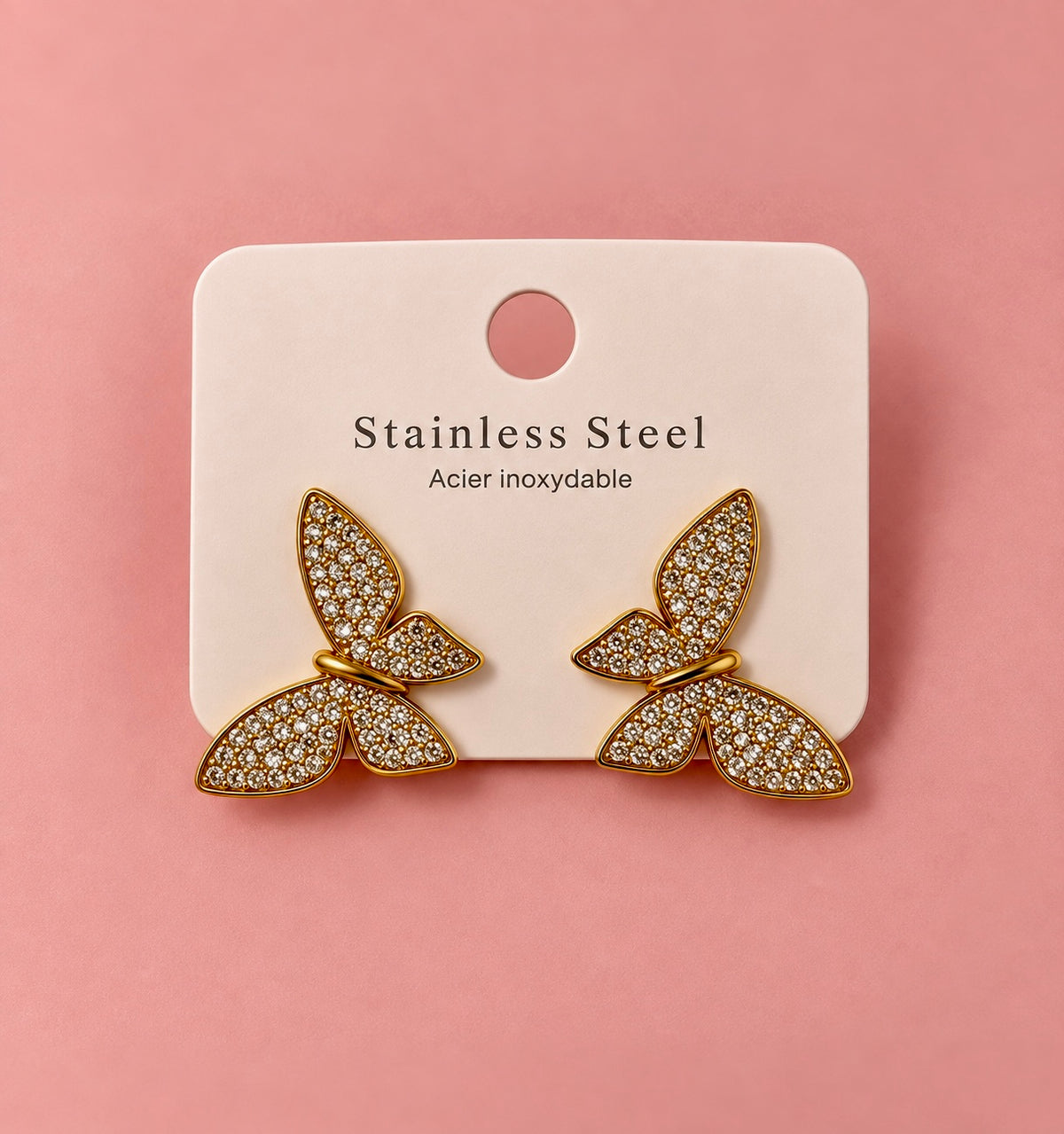 🦋 Boucles d’oreilles Papillon Scintillantes