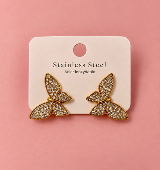 🦋 Boucles d’oreilles Papillon Scintillantes